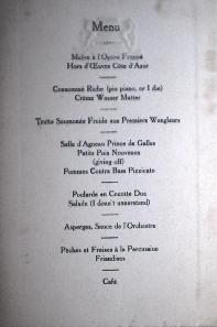 Covent Garden Menu 27 June 1926 No1