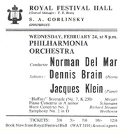 Philharmonia February 24, 1954